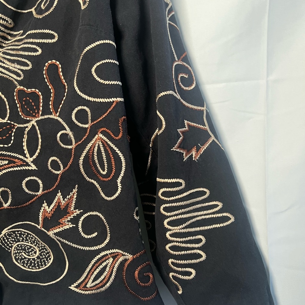 Vintage Vicki Wayne Jacket Artisan Embroidered Eclectic 100% Cotton - size 16 - Picture 7 of 9